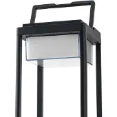 LUCANDE LED solcellelampe Tilena, kantet, svart, dimbar