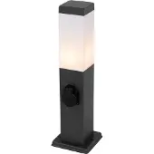 QAZQA Utendørslampe mørkegrå 45 cm med sokkel IP44 - Malios