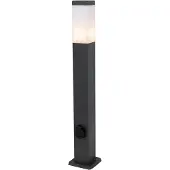 QAZQA Utendørslampe mørkegrå 80 cm med sokkel IP44 - Malios