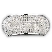 Ideal Lux vegglampe Pasha, bredde 25 cm, kromfarget/klar