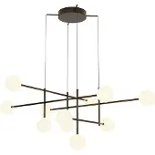 Mantra-Iluminacion Hengelampe kjeller, jern, svart, glass, hvit, 11 lyskilder
