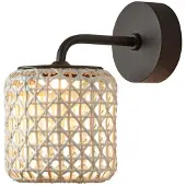 Bover Nans A LED utendørs vegglampe, beige, Ø 16,7 cm