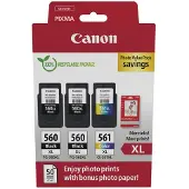 Canon Pg-560xl/cl-561xl Blekkpatron Og Glanset Fotopapir Gp-501