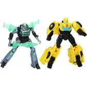 Transformers EarthSpark Cyber-Combiner Bumblebee og Mo Malto actionfigurer