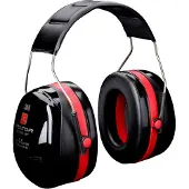 Peltor Optime III høreværn, 35 dB, sort/rød, hovedbøjle, H540A-411-SV