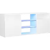 vidaXL TV-benk med LED-lys hvit 120x30x50 cm