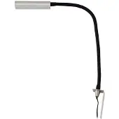 LINDBY LED-leselampe Flexola, nikkel, kantet, metall, stikkontakt