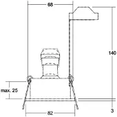 Brumberg Tirrel dyp GU10 innfelt spot, rund, aluminium