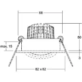 Brumberg LED innfelt spot Tirrel-S, RC, driver rund, lys gull