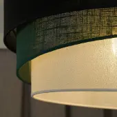 Duolla Hengelampe Trio, svart/grønn/hvit, tekstil, Ø 45 cm