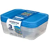 Sistema Nest It oppbevaringsbokser 1,5 L, 3-pk, marineblå lokk