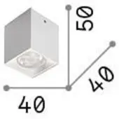Ideal Lux downlight Dot Square, hvit, aluminium, 3 000 K