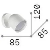 Ideal Lux vegglampe Dodo, hvit, 1 lyskilde, metall Ø 8,5 cm