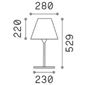 Ideal Lux Arcadia utendørs bordlampe, antrasitt, høyde 53 cm