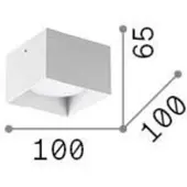 Ideal Lux downlight Spike Square, hvit, aluminium, 10 x 10 cm