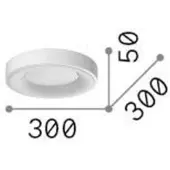 Ideal Lux taklampe Planet, hvit, Ø 30 cm, metall