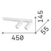 Ideal Lux Profilo downlight, hvit, 2 lyskilder, metall