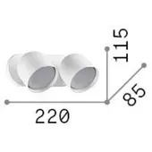 Ideal Lux vegglampe Dodo messingfarget 2 lyskilder i metall Ø 8,5 cm