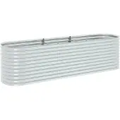 vidaXL Høybed 320x80x81 cm galvanisert stål sølv