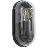 LUCANDE Serine utendørs vegglampe, 25,5 cm, svart, aluminium