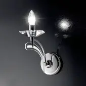 METALLUX Vegglampe ICARO med krystall, 1 lys, krom