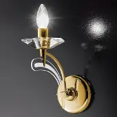 METALLUX Vegglampe ICARO med krystall, 1 lys, gull