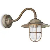 MORETTI Chalet 140 utendørs vegglampe antikk messing/klar