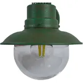 LINDBY utendørs vegglampe Celinor, grønn, stål, Ø 15 cm