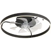 QAZQA Takvifte svart 70 cm inkl. LED dimbar med fjernkontroll - Maddy