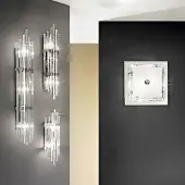 AUSTROLUX BY KOLARZ vegglampe Ontario, 41 cm, kromfarget, glass