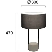 VIOKEF Bordlampe Allegro med tekstilskjerm, grå