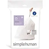Simplehuman Kode J tilpassede søppelposer, pakke med 20, hvit