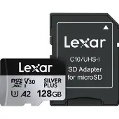 Lexar SILVER PLUS microSDXC-kort 128 GB LMSSIPL128G-BNANG UHS-I U3 A2 V30