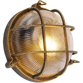 QAZQA Vegg- og taklampe gull/messing rund IP44 - Noutica