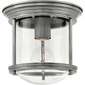 Quintiesse Hadrian Mini utendørs taklampe, antik nikkel/klar
