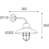 MORETTI Patio Cage 3303 vegglampe antikk messing/klar