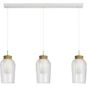 Mantra-Iluminacion Nora hengelampe, hvit, transparent, 3 lyskilder, glass