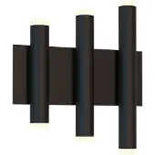 Mantra-Iluminacion Cala LED-vegglampe, svart, aluminium, 6 lysuttak