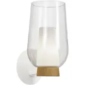 Mantra-Iluminacion Nora vegglampe, hvit-transparent, glass, metall