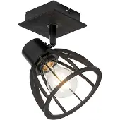 QAZQA Industriell vegglampe sort - Fotu
