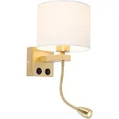 QAZQA Smart vegglampe gull med hvit skjerm inkl. Wifi A60 - Brescia