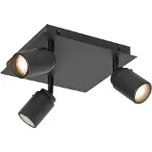 QAZQA Smart baderomsspotlight svart firkantet IP44 inkl. 3 Wifi GU10 - Ducha