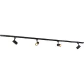 QAZQA Smart 1-fase skinnesystem med 4 WiFi GU10 spotlights svart - Iconic Jeana