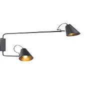 QAZQA Smart moderne vegglampe svart 2 lys justerbar inkl. WiFi A60 - Lune