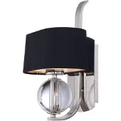 QUOIZEL Vegglampe Gotham, stoffskjerm, sølv