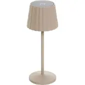 LINDBY LED-batteridrevet bordlampe Esali, beige, metall, IP65
