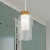 Mantra-Iluminacion Nora hengelampe, 1 lyskilde, hvit, transparent, glass