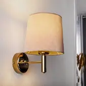 Argon Vegglampe Polo, beige/mørk messing