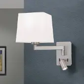 Orion Carlton vegglampe i tekstil, matt nikkel