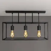 MORETTI Cubic³ 3384 taklampe, 3 lyskilder, svart